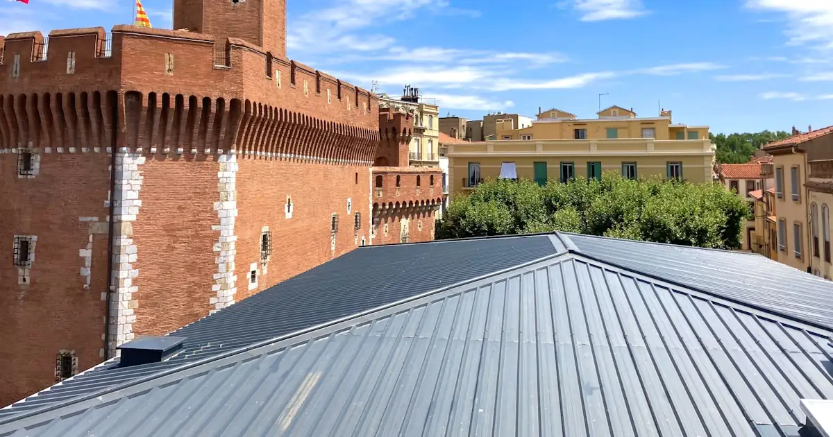 Toits de Perpignan vus d'une terrasse, ville où louer un meublé de tourisme